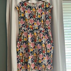 Boden Florrie Birds of Paradise Cap Sleeve dress with Pockets